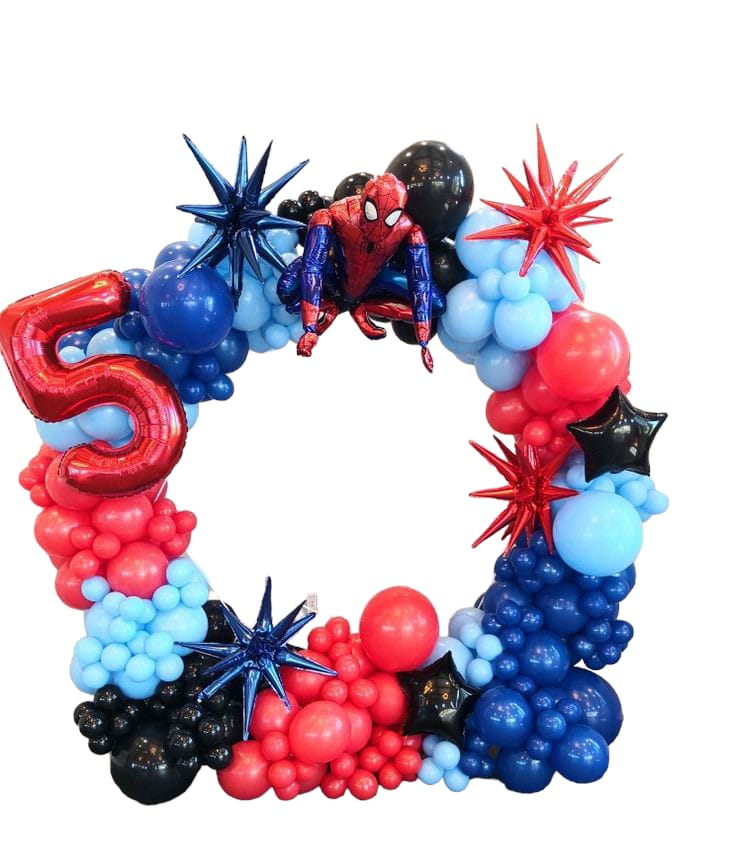 SPIDER-MAN THEMED ORGANIC BALLOON ARCH