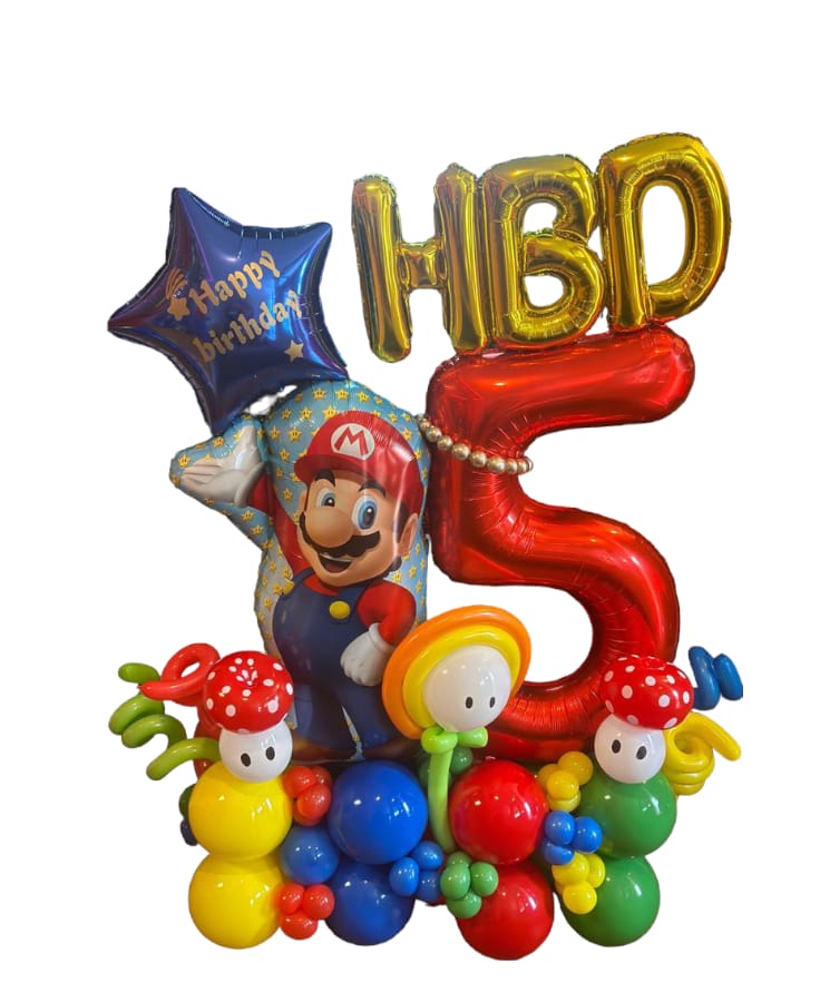 MARIO BROS BIRTHDAY BALLOON STAND
