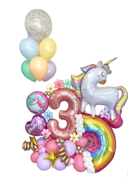 PASTEL UNICORN RAINBOW NUMBER STAND
