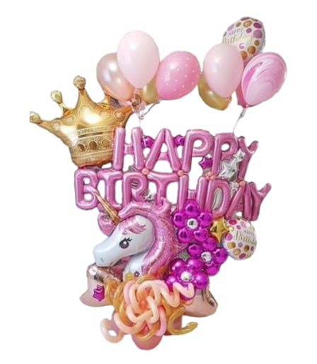 ROYAL UNICORN BIRTHDAY BALLOON STAND