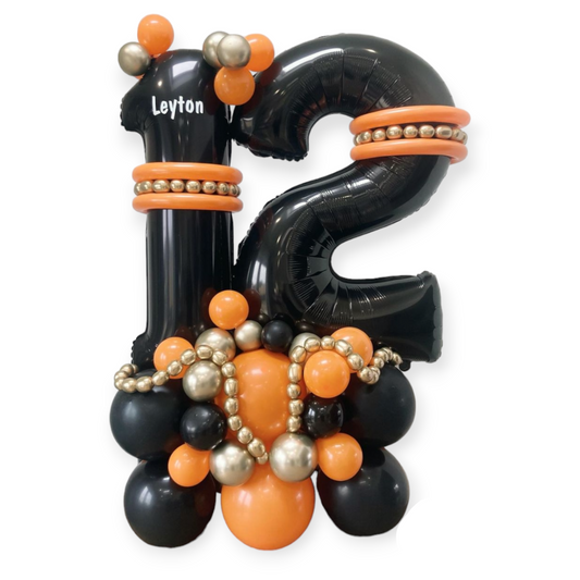 MIDNIGHT FLAME BIRTHDAY NUMBER BALLOON STAND