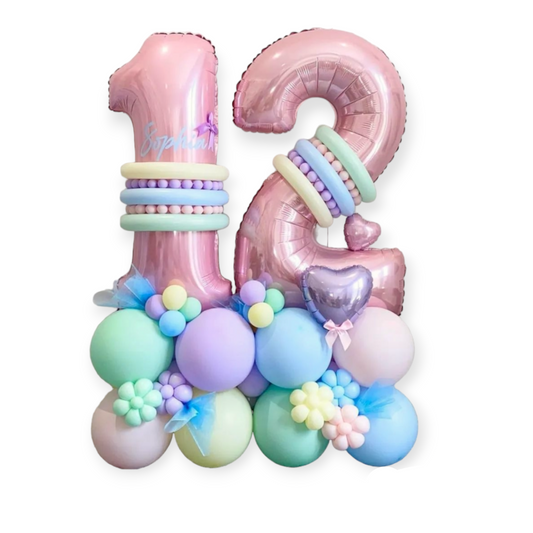 PASTEL HEART GARDEN NUMBER STAND