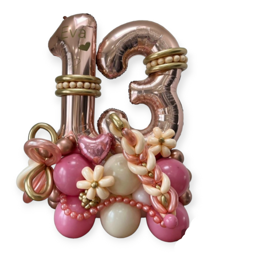 PINK AND GOLD ELEGANCE BIRTHDAY BALLOON STAND