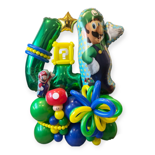 MARIO BROS LUIGI BALLOON STAND