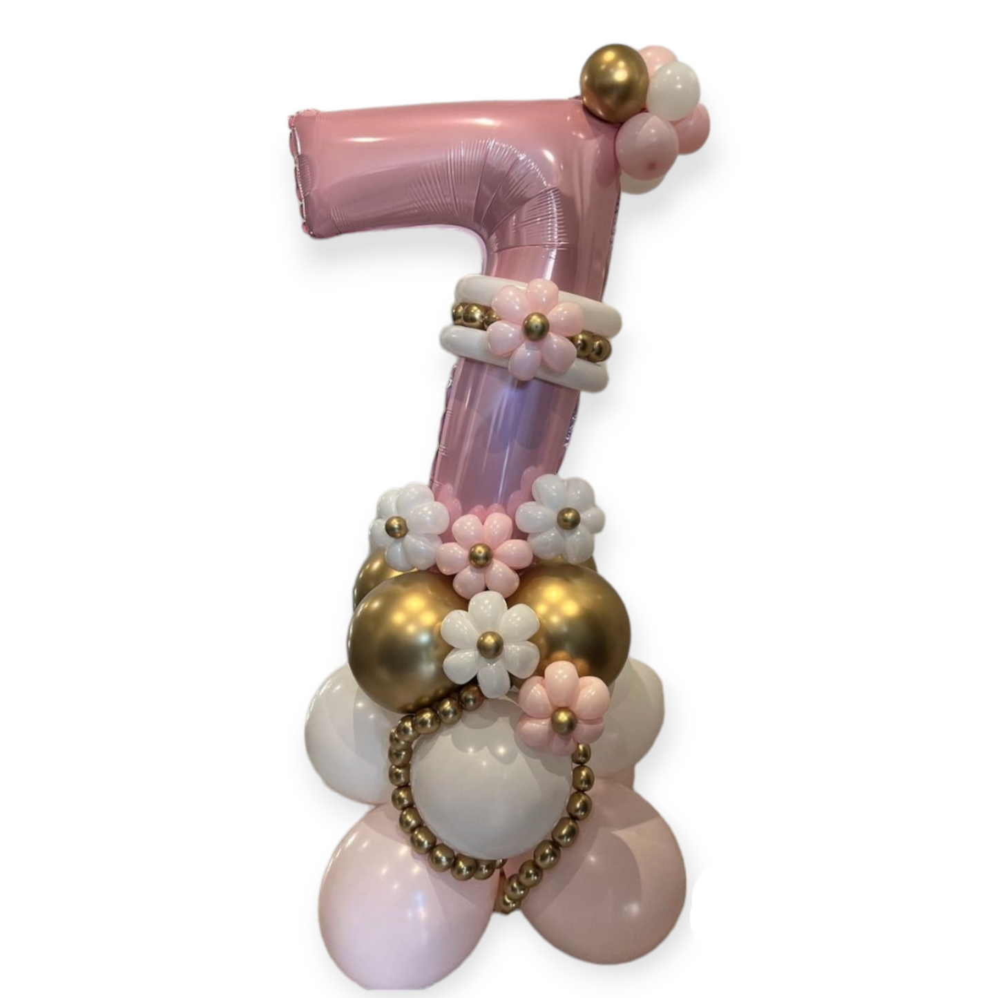 GOLDEN ROSE BIRTHDAY NUMBER BALLOON STAND