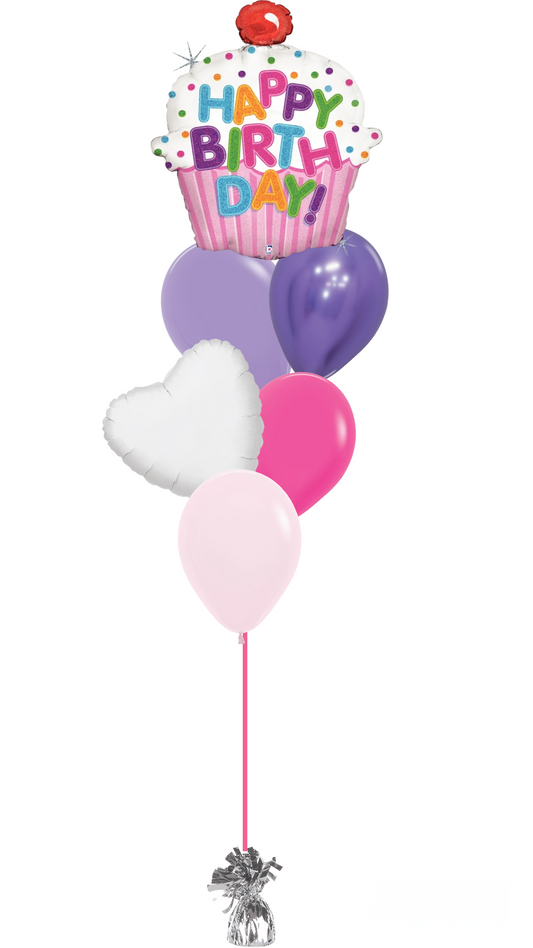 CUPCAKE WISHES BIRTHDAY BALLOON BOUQUET