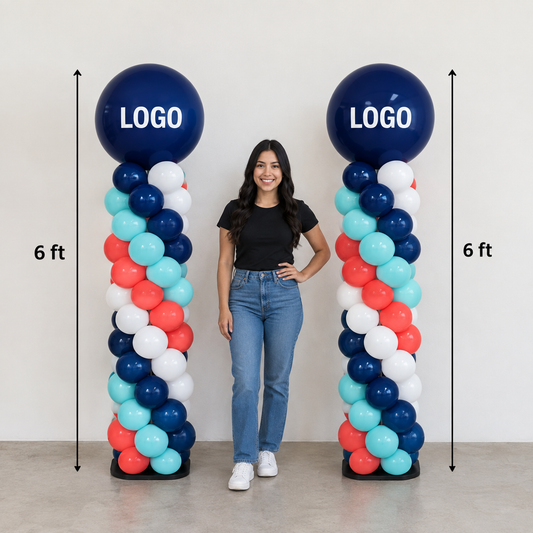 PAIR (x2 ) 6ft Balloon column in Vinyl costum print Indor